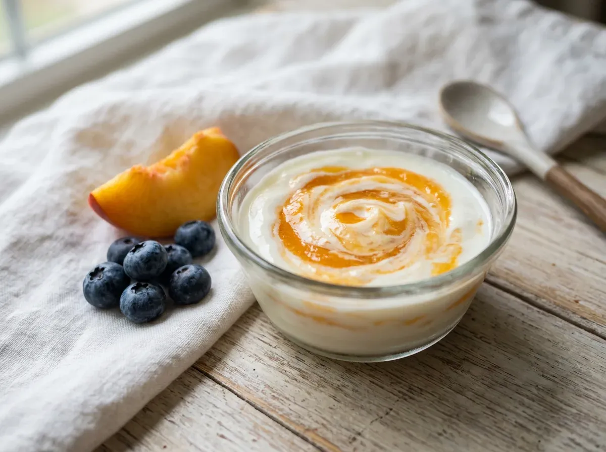 Plain Yogurt with Fruit Puree